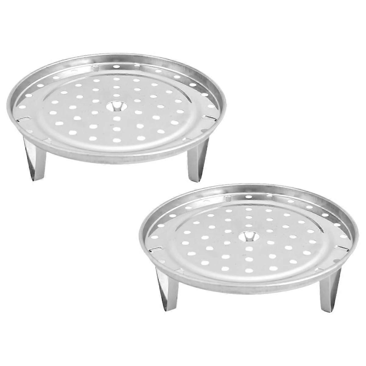 2Pcs Stainless Steel Steamer Rack Rustproof MultiPot Tray for Fish Vegetables Buns and Eggs