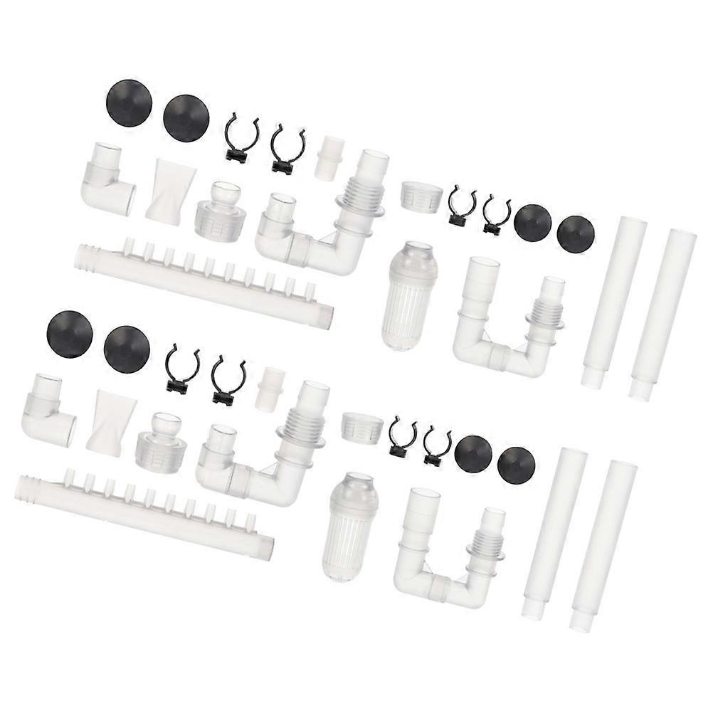 Fish Tank Accessories Plastic Canister Filter Inlet Outlet Kit 2Sets