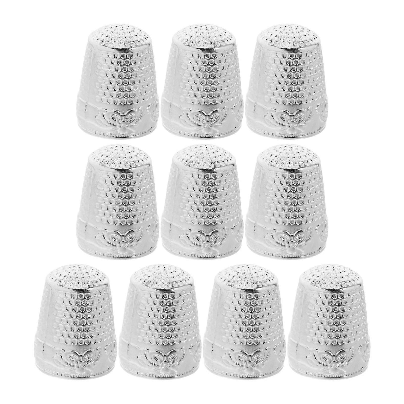 Iron Embossed Sewing Thimbles Finger Protector Tool 10Pcs Set