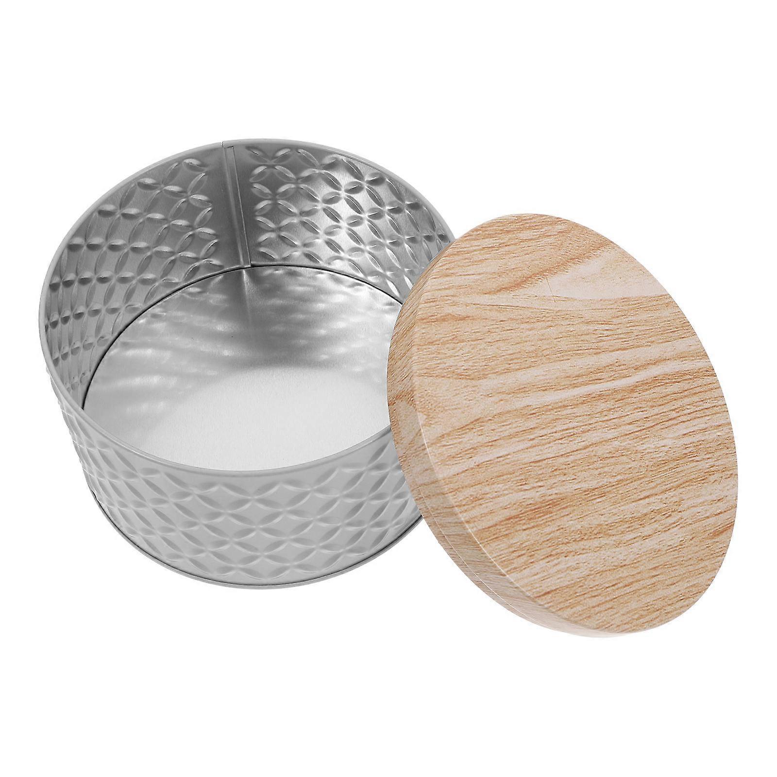 Grey Cookie Containers with Airtight Lids for Storage Metal Tin Box