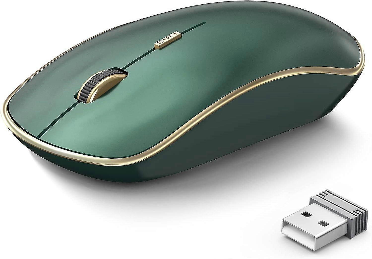 Wireless Portable Computer Mouse with 5 Adjustable DPI Levels Mute for Notebook Computers MacBook And PCs