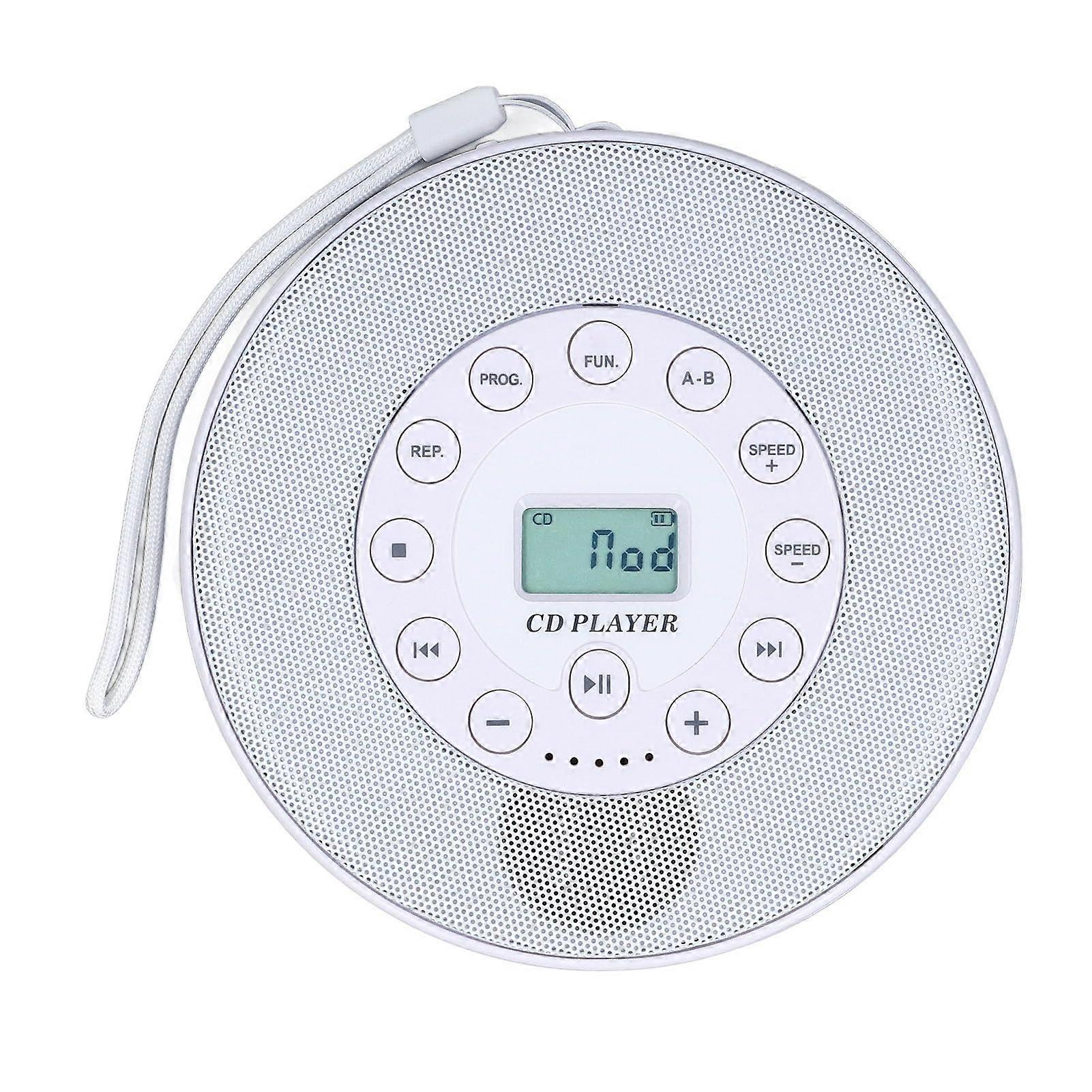AntiSkip CD Player Portable Compact ABS MP3 Compatible For Car White