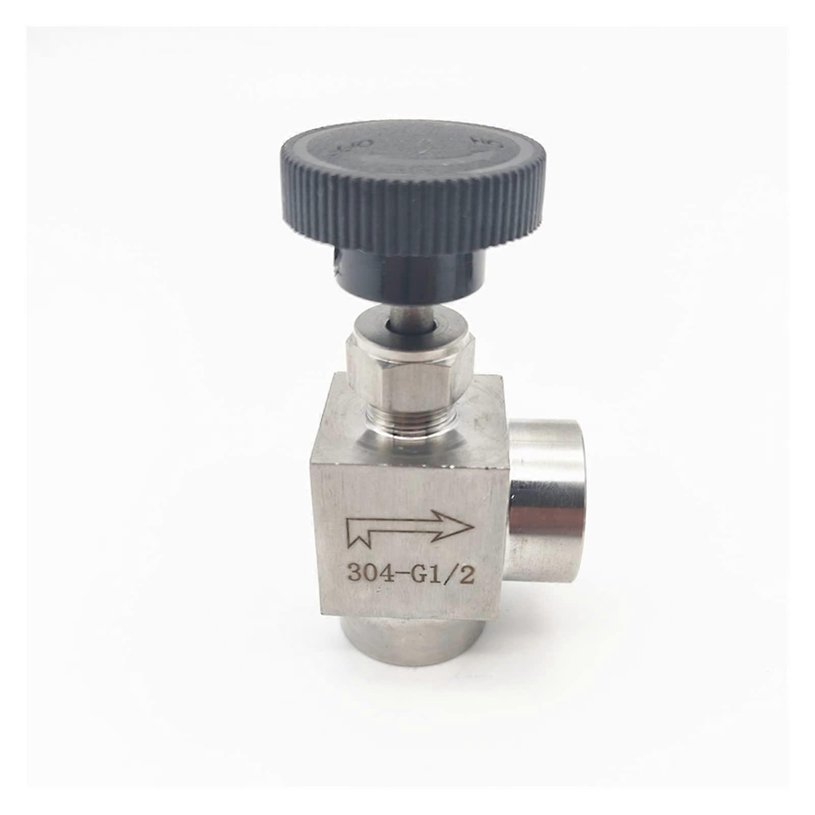 Needle Valve 304 Stainless Steel, Female Thread, Right Angle Globe Valve, Flow Regulating, Sizes 1/81/2 In, G3/8