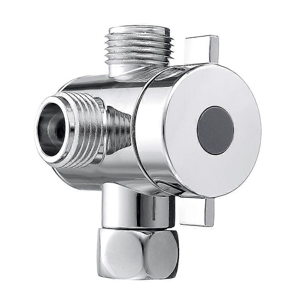 3 Way Shower Diverter Valve Solid Brass Chrome Universal G1/2 Dual Mode for Handheld and Fixed