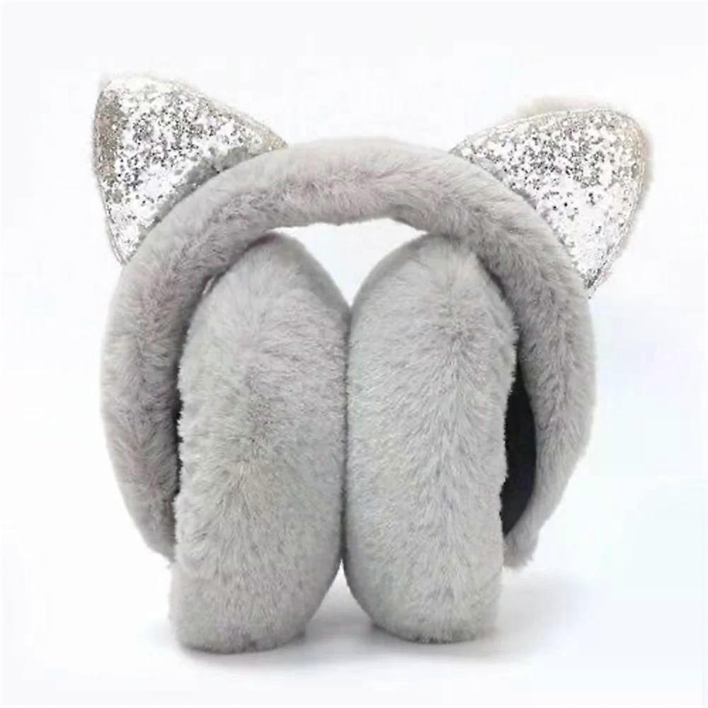 Winter warm cat ear quicksand earmuffs for women Ultra-soft plush for superior warmth & comfort. for Outdoor Sports