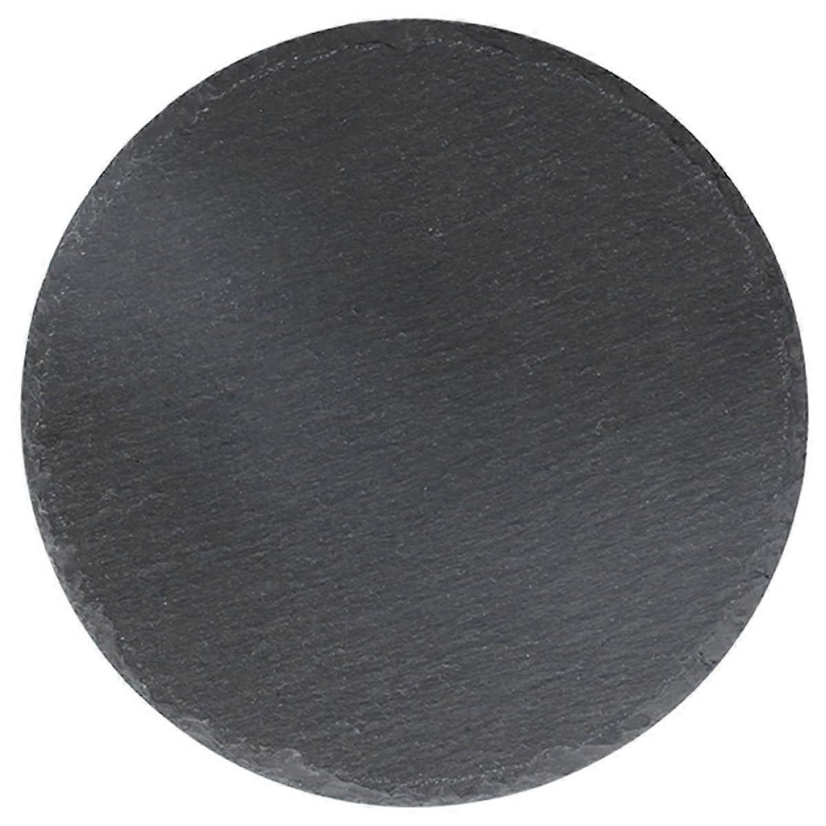 Rustic Stone Steak Serving Plate 22.5cm Round Easy Clean Tray for Home and Restaurant Dining