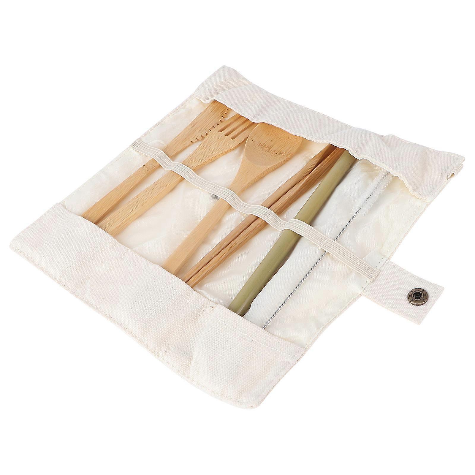 Bamboo Tableware Set Modern Look Simple Design Users 1Set