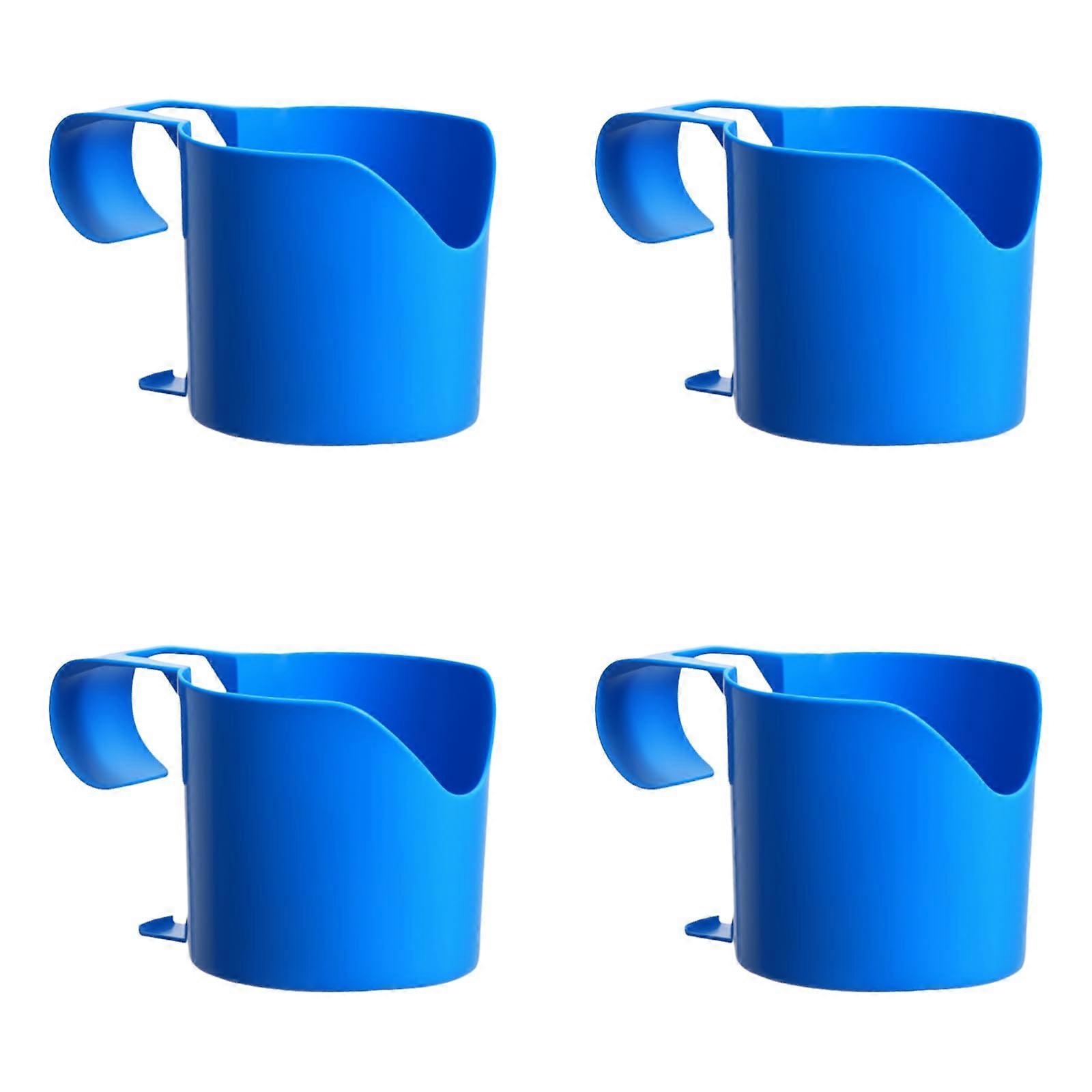 4 Pack Pool Drink Holder Rack WeatherResistant Stackable Plastic Cup Holder for Parties