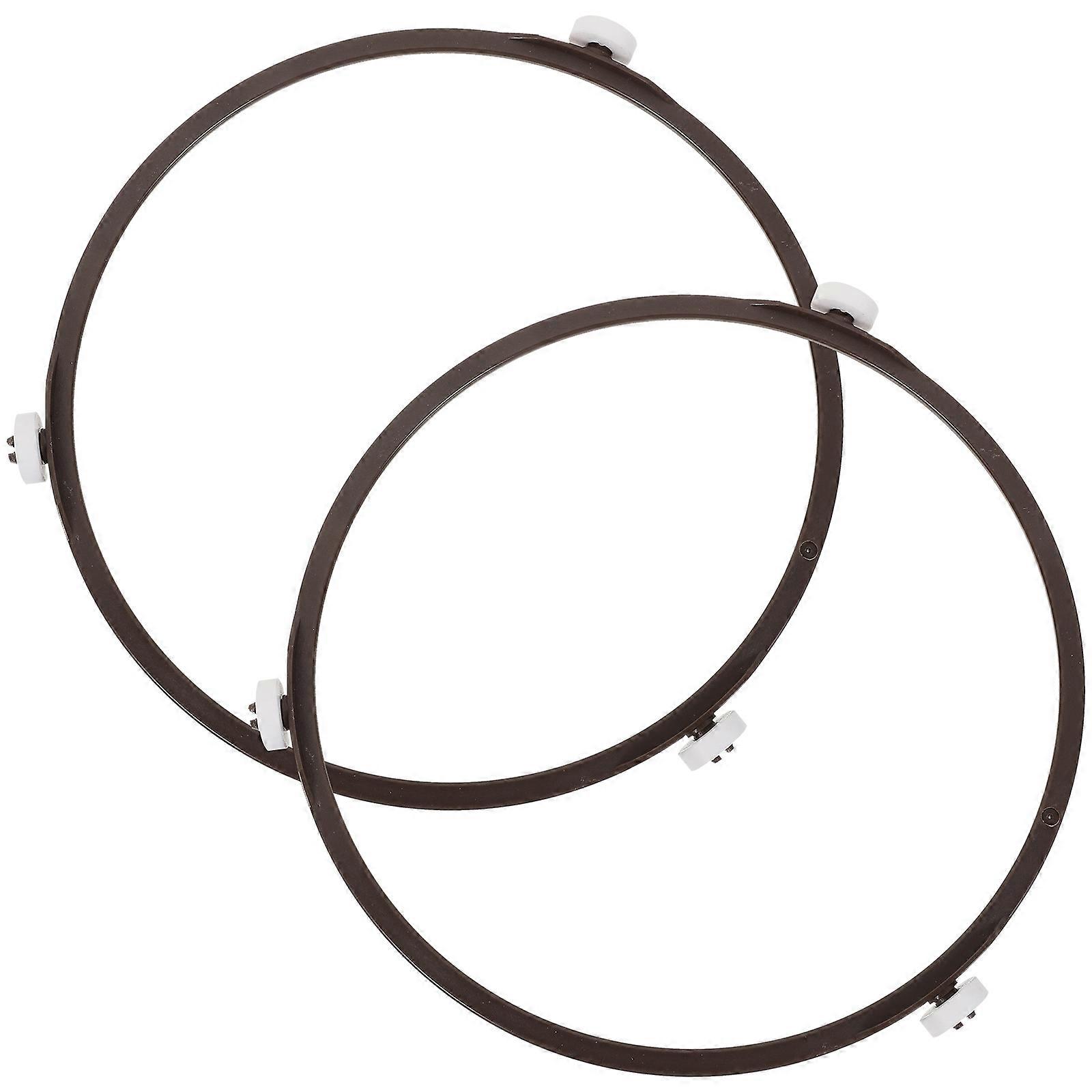 Oven Support Glass Tray Ring for Microwave Turntable with 2Pcs Wheels