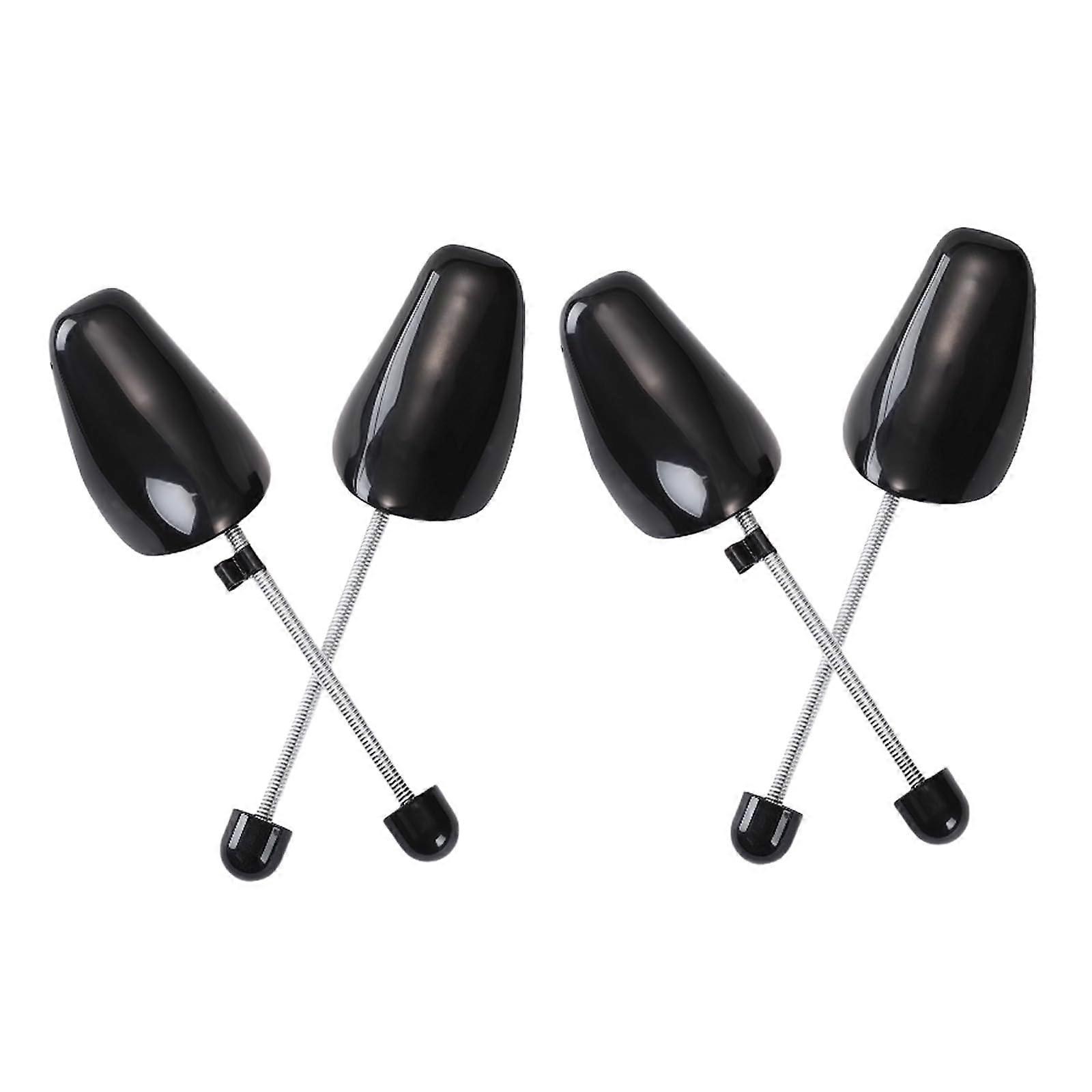 2 Pairs Black Plastic Adjustable Shoe Trees with Spring Coil for Men Boot Shape Keeper Inserts
