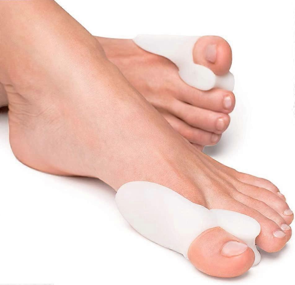 Toe Separators Bunion Corrector Gel Spacers for Pain Relief and Toe Alignment Support White 2 Pack