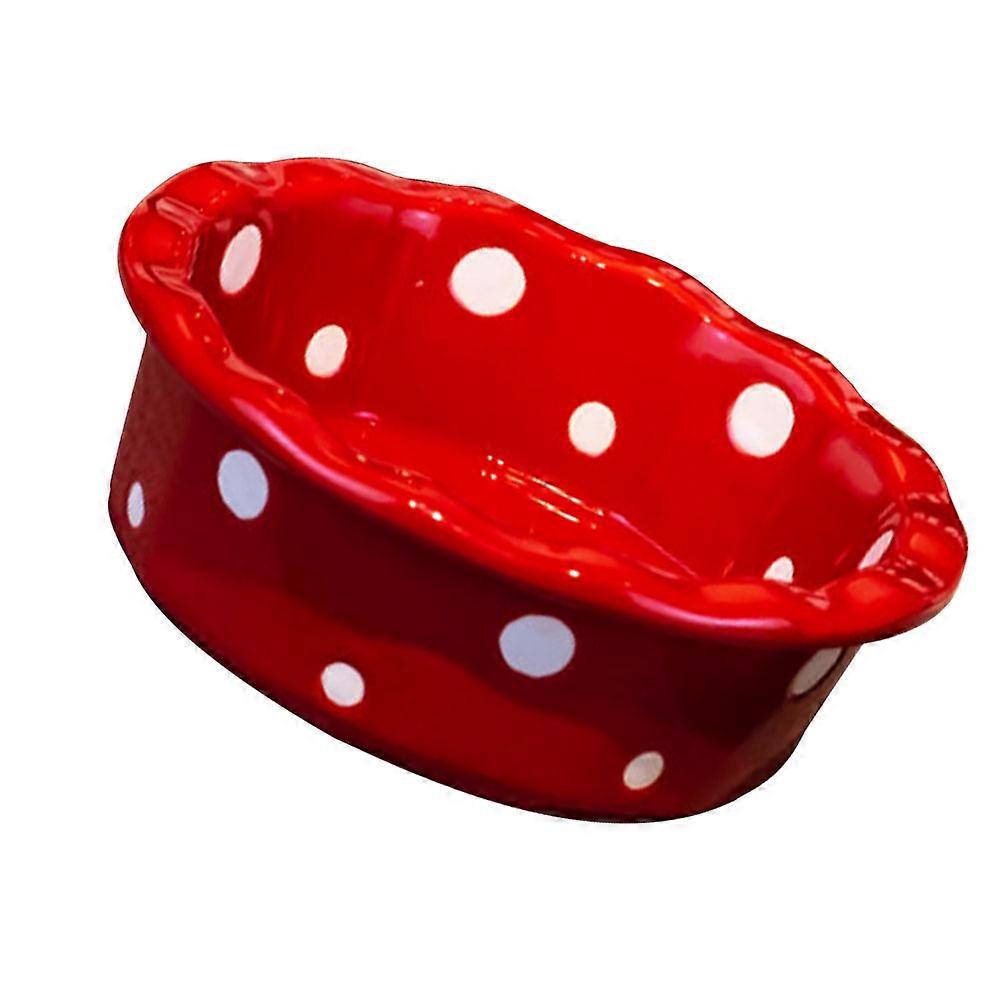 Ceramic Cheese Baking Bowl for Storage 2Pcs Red Dessert Kitchen Tool