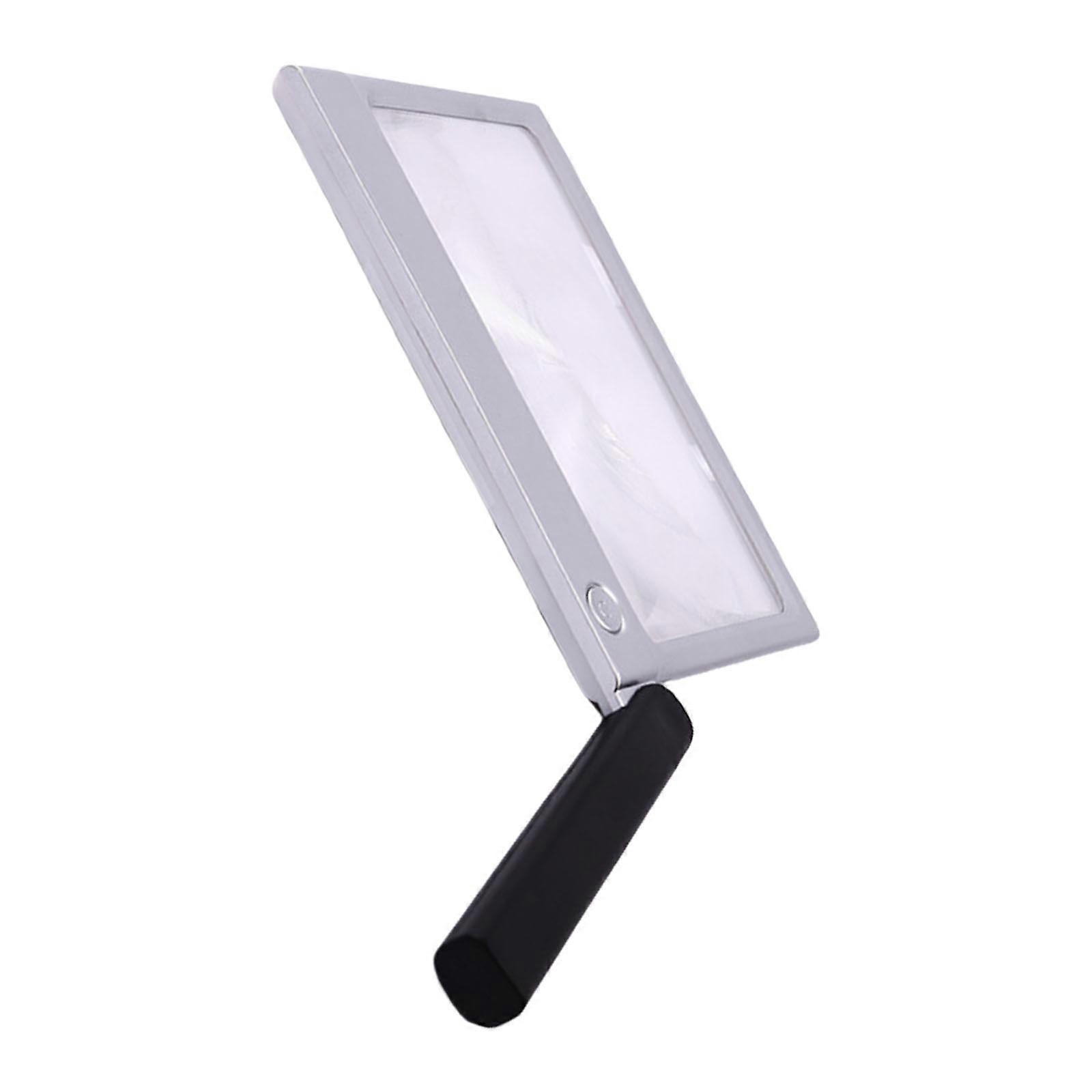 LED Işıklı Kolay Kullanımlı Büyütme Aracı Büyük Lens Ergonomik Saplı Taşınabilir Büyüteç, kıdemli Gümüş için aydınlatmalı
