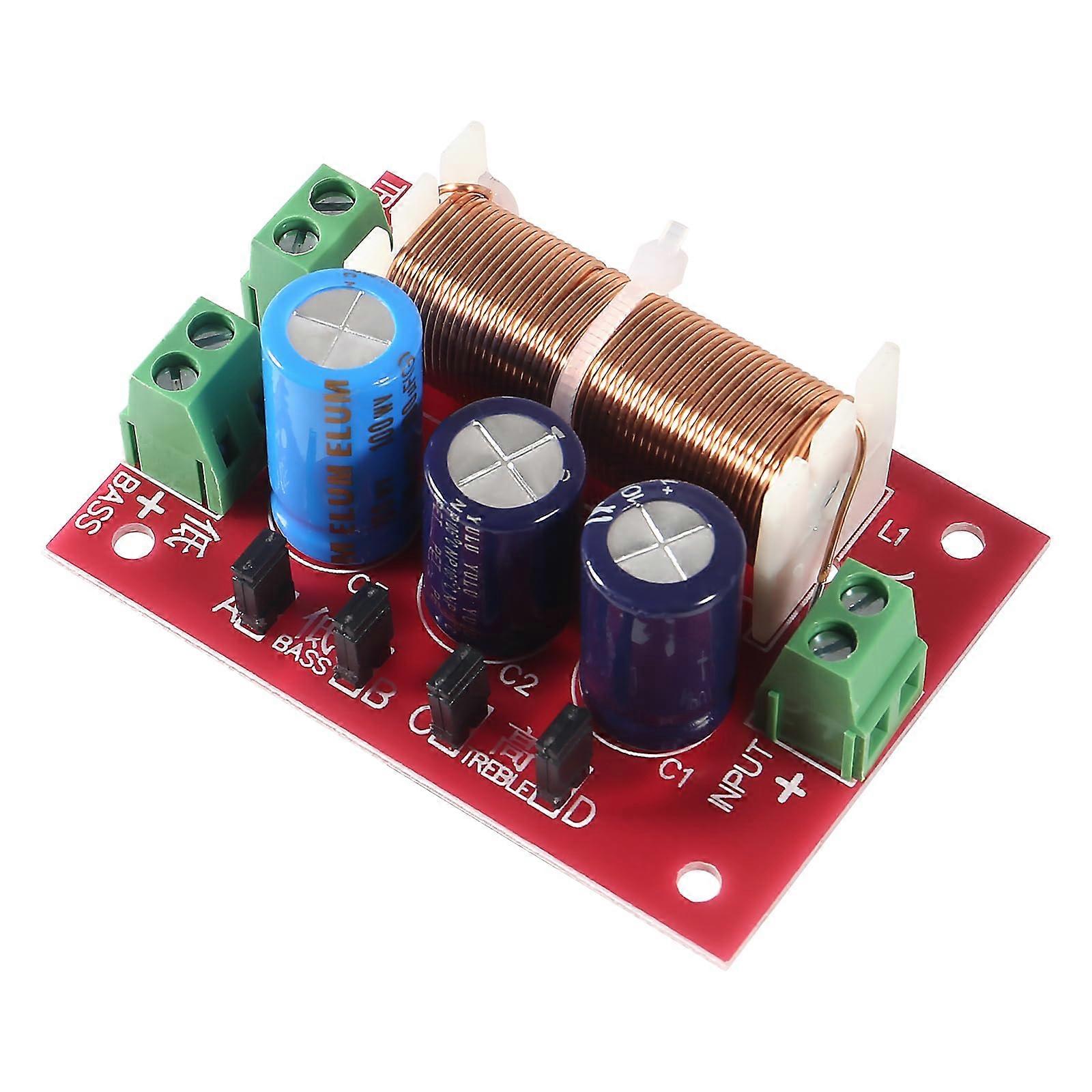 1400W 2 Way Adjustable Audio Crossover with Treble and Bass Control Speaker Frequency Divider