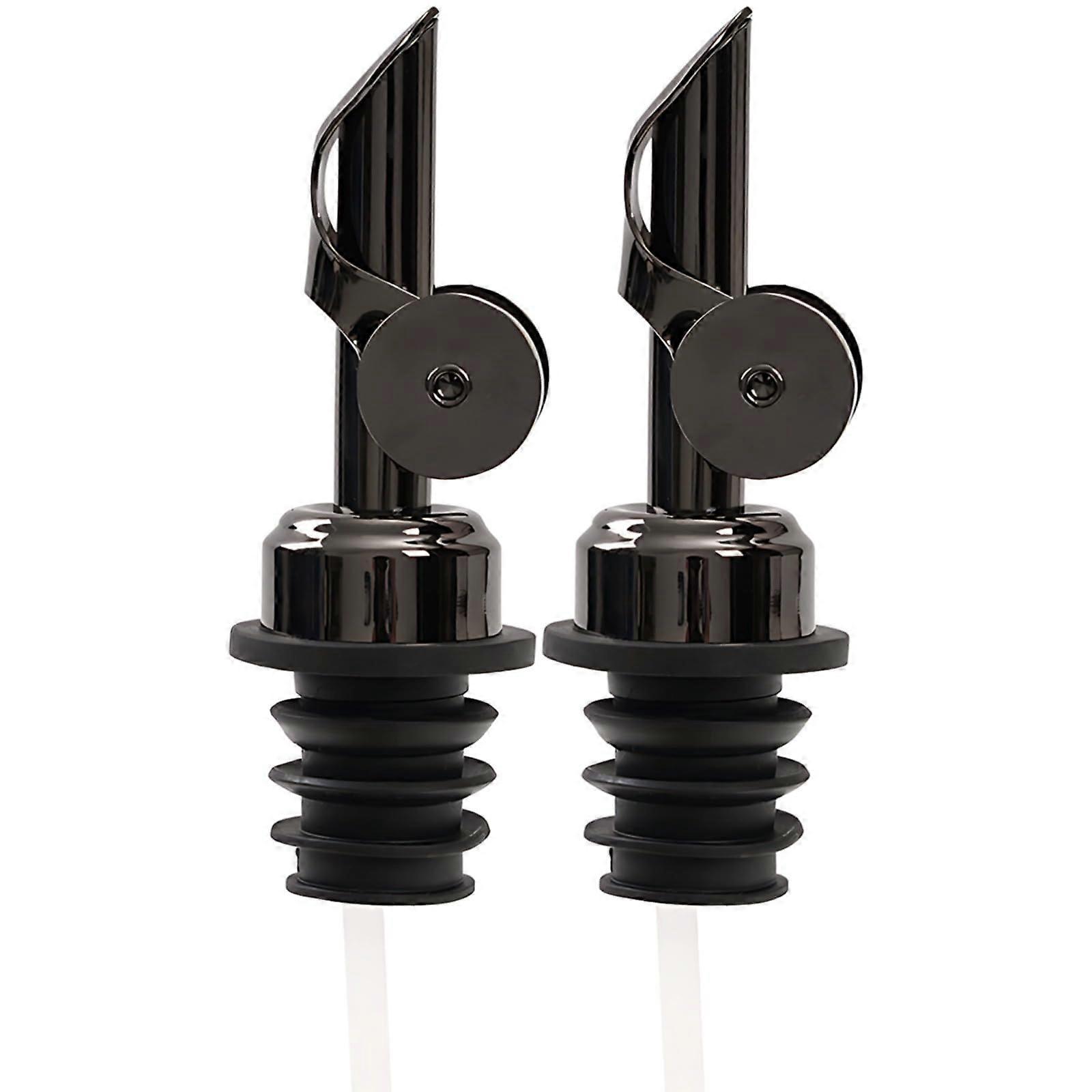 Olive Oil Dispenser Set with Adjustable Flow Control, Stainless Steel Automatic SpillProof Spout