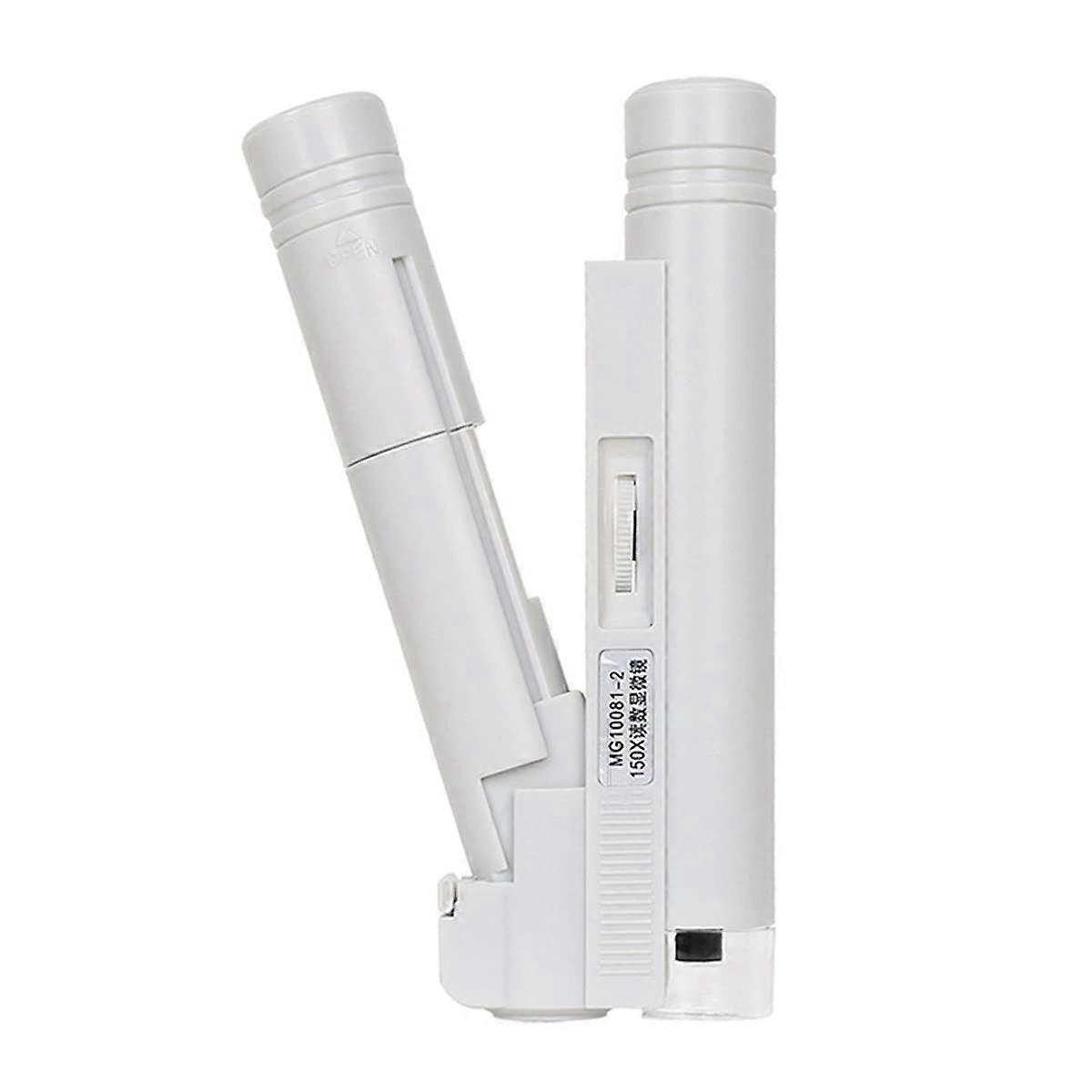 Portable Microscope 150X Magnification with Scale and LED Light for Field Use