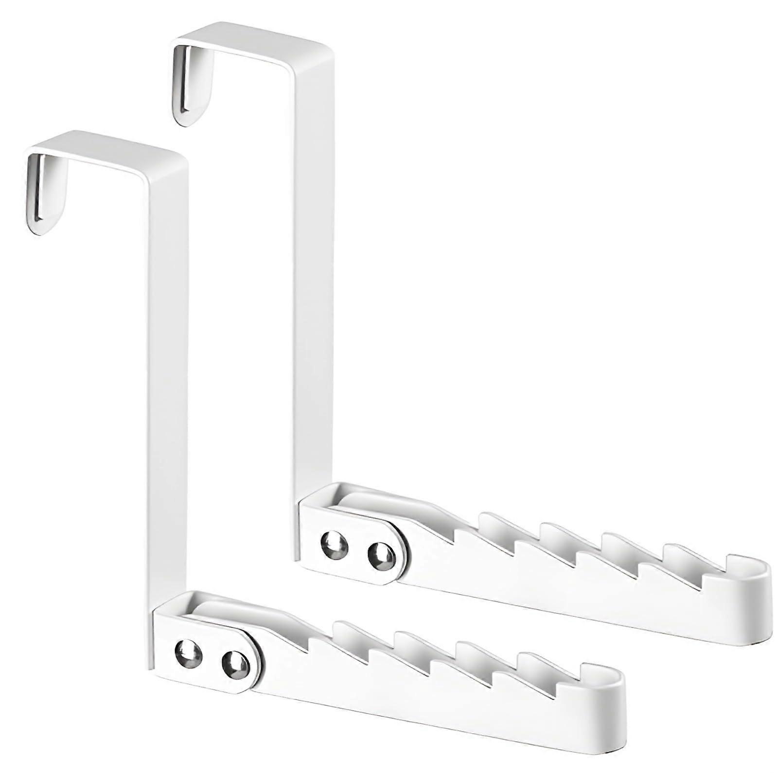 Over the Door Organizer Drying Rack 2 Pack White Space Saving Foldable Laundry Towel Hanger