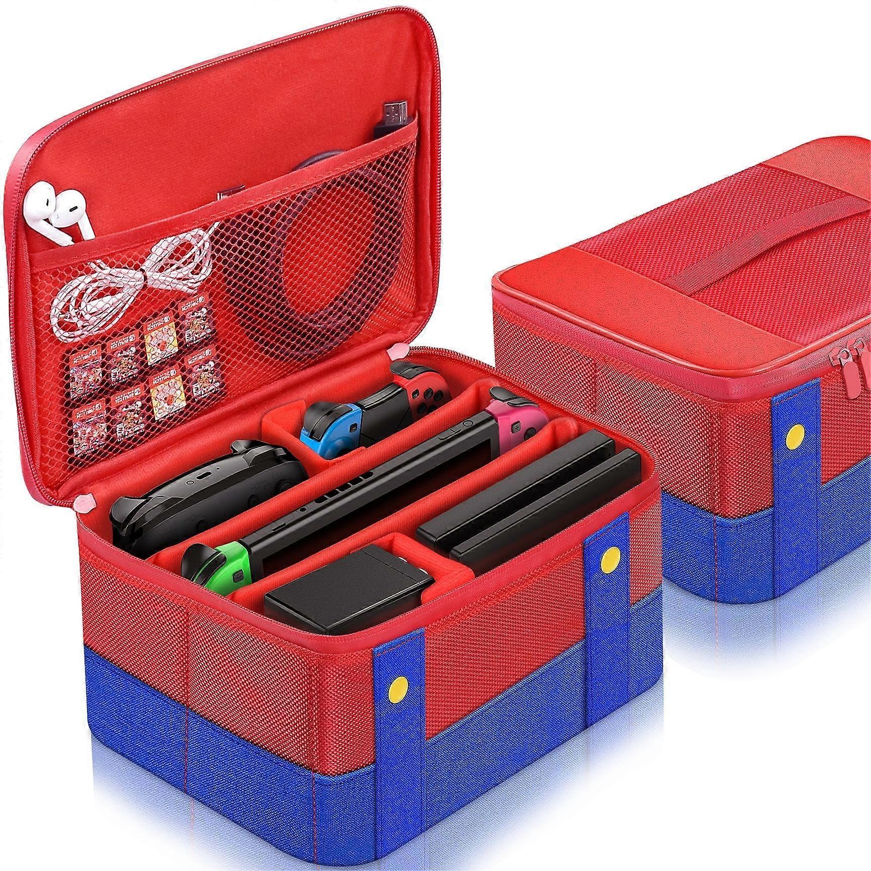 Carrying Case with Large Capacity for Switch OLED and Lite Dock, Pro Controller, Shockproof Red Ref:6408