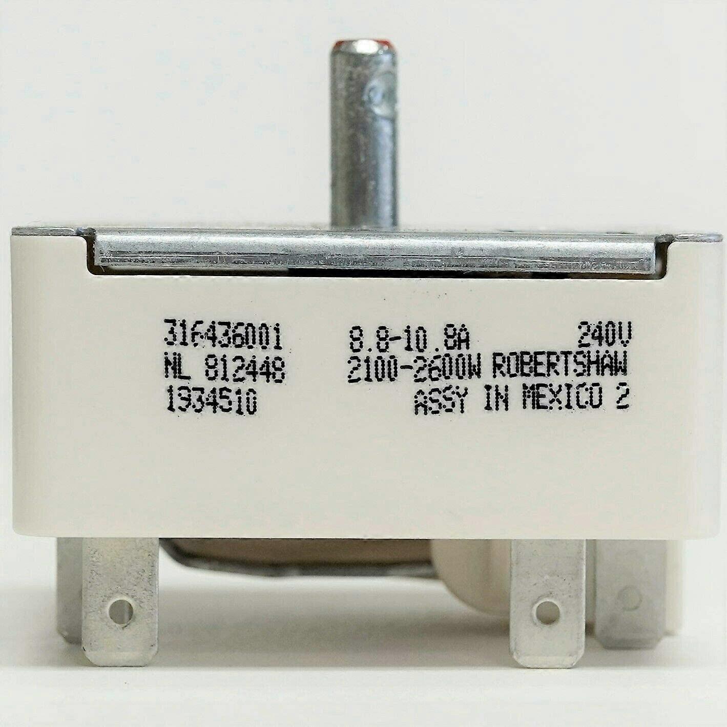 Range Stove Burner Switch 316436001 OEM Replacement for Large 8 Inch Electric Range Control