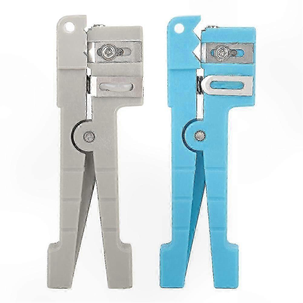 Fiber Optic Cable Sheath Stripper Tool for Coaxial Wire Cutting (Grey/Blue)