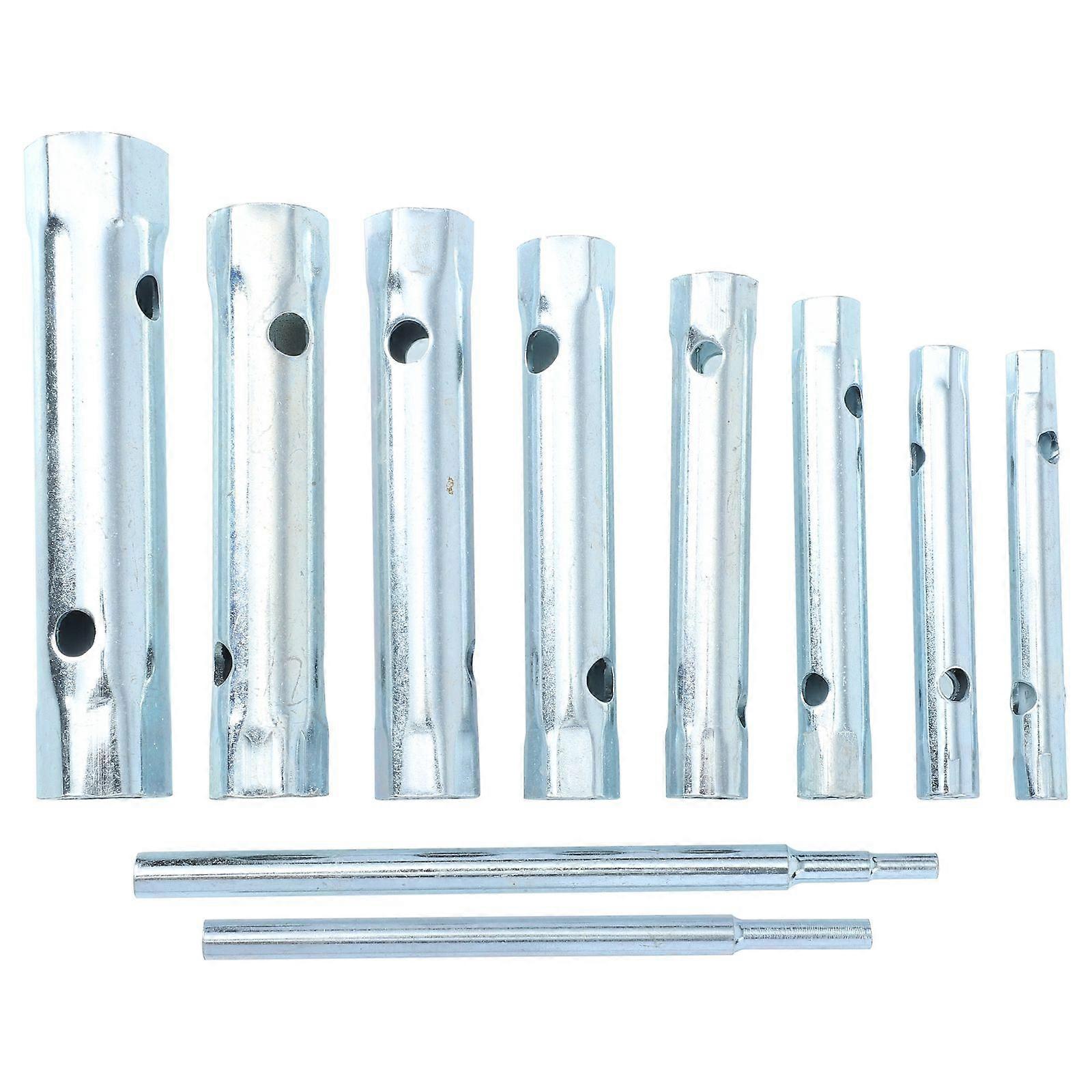 Socket Wrench Spanner Hexagonal Shape for Mechanics Silver Steel 10Pcs