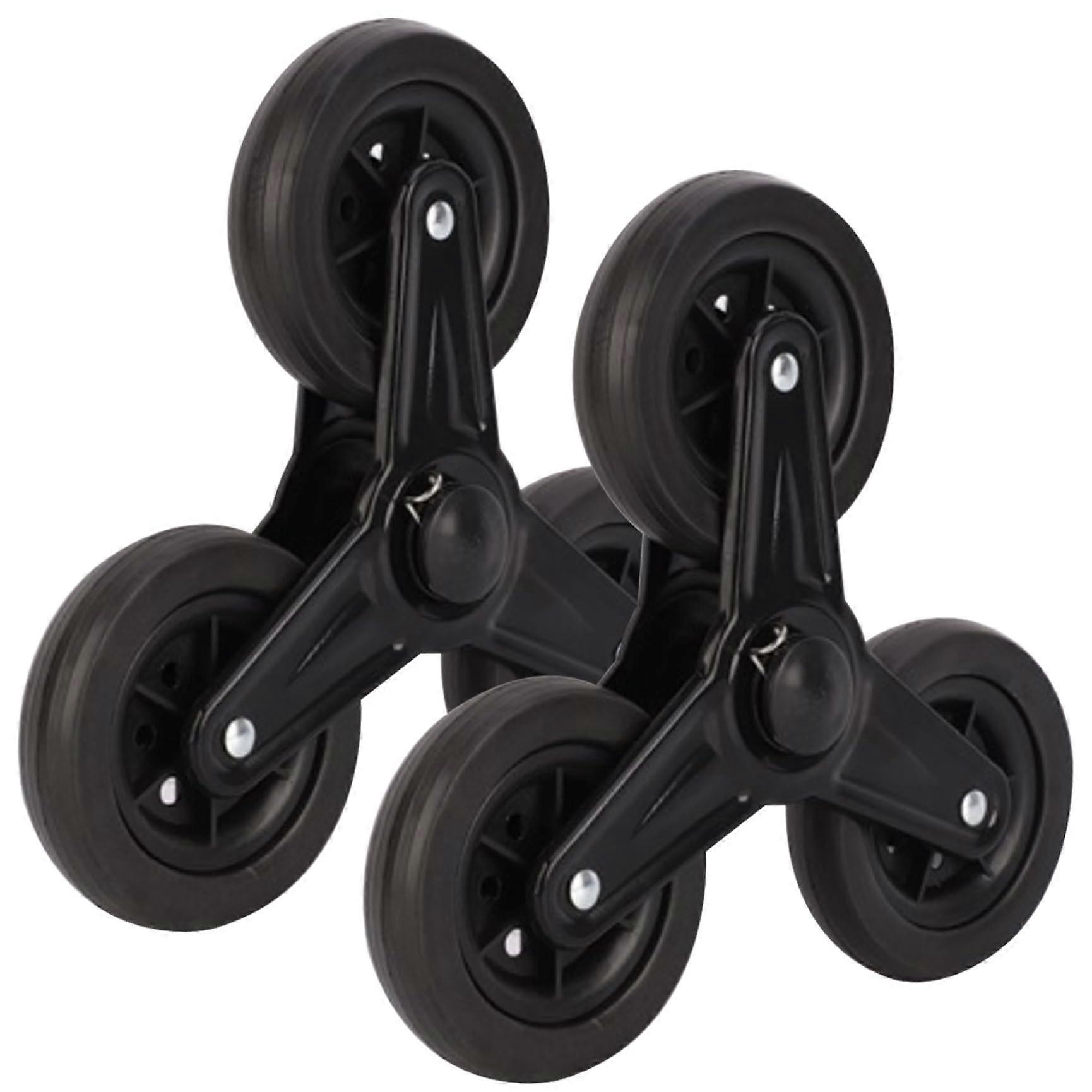 2Pcs Heavy Duty Triangular Stair Climbing Wheels Foldable AntiSlip Replacement for Trolley Cart