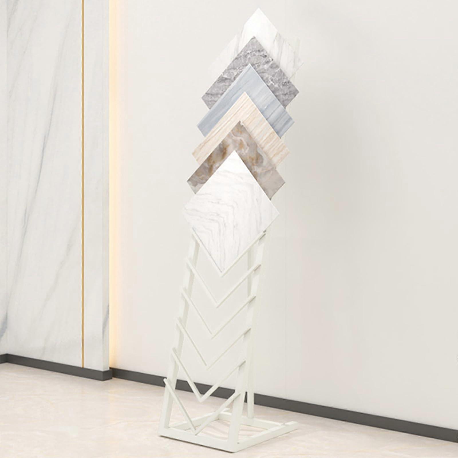 Metal Floor Tile Display Rack with Durable Iron Construction, MultiSample Holder for Showroom Display