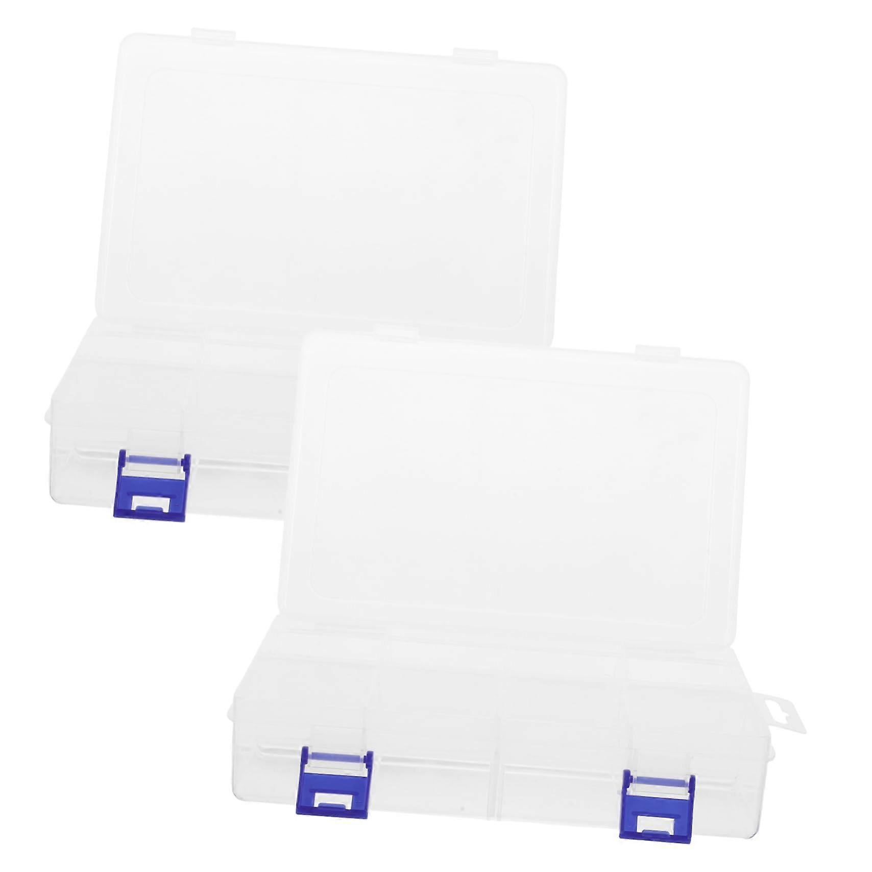 2pcs Plastic Storage Box with Large Capacity and Secure Lock Lid for Small Parts Organizer