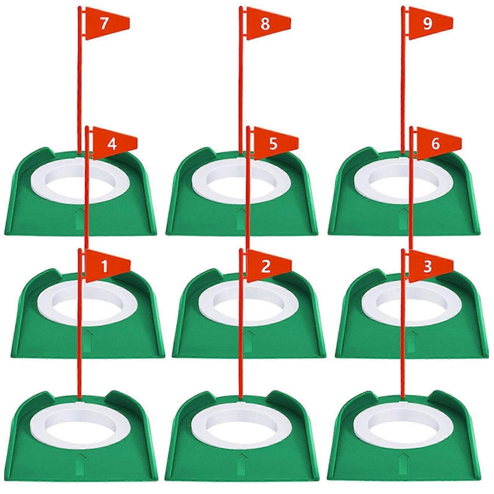 Golf Putting Cup with Flag for Indoor Outdoor Practice Hole, Backyard Training, Red Flag