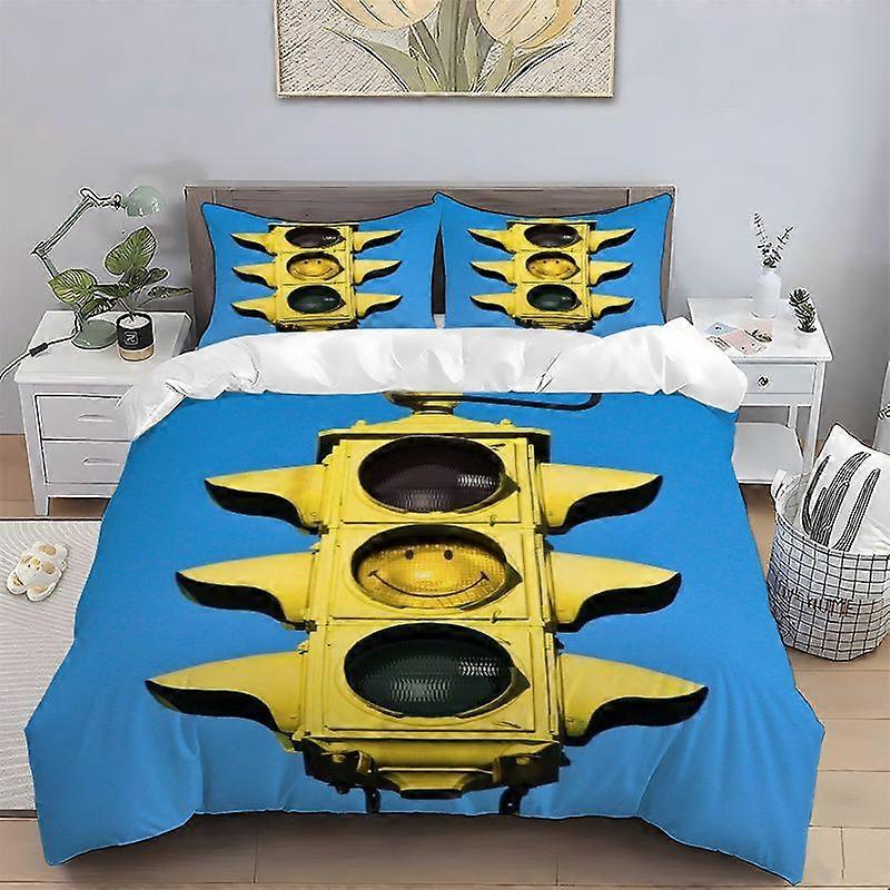 Joyful Face Traffic Light Print Bedding Set Soft