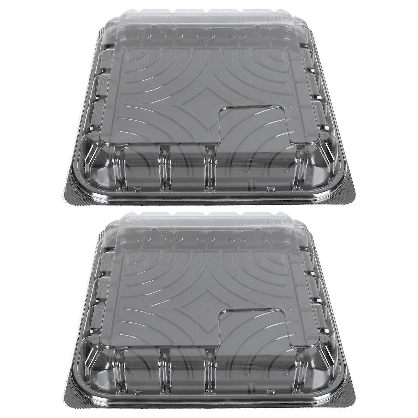 Transparent Bread Holder Box for Storage 2Pcs Cake and Dessert Cases