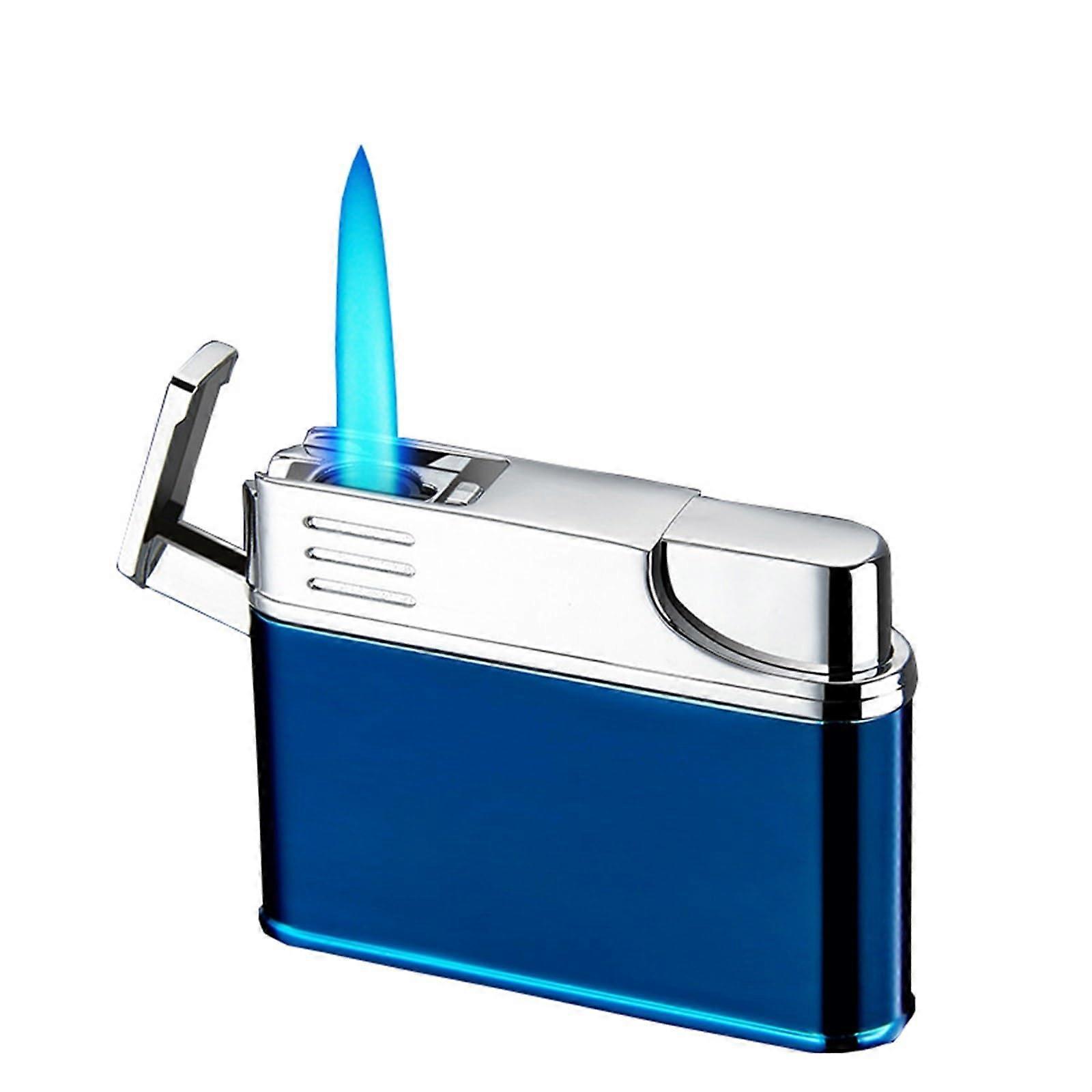 Windproof Metal Lighter with Adjustable Flame, Refillable Butane, OneButton Ignition Gift for Men