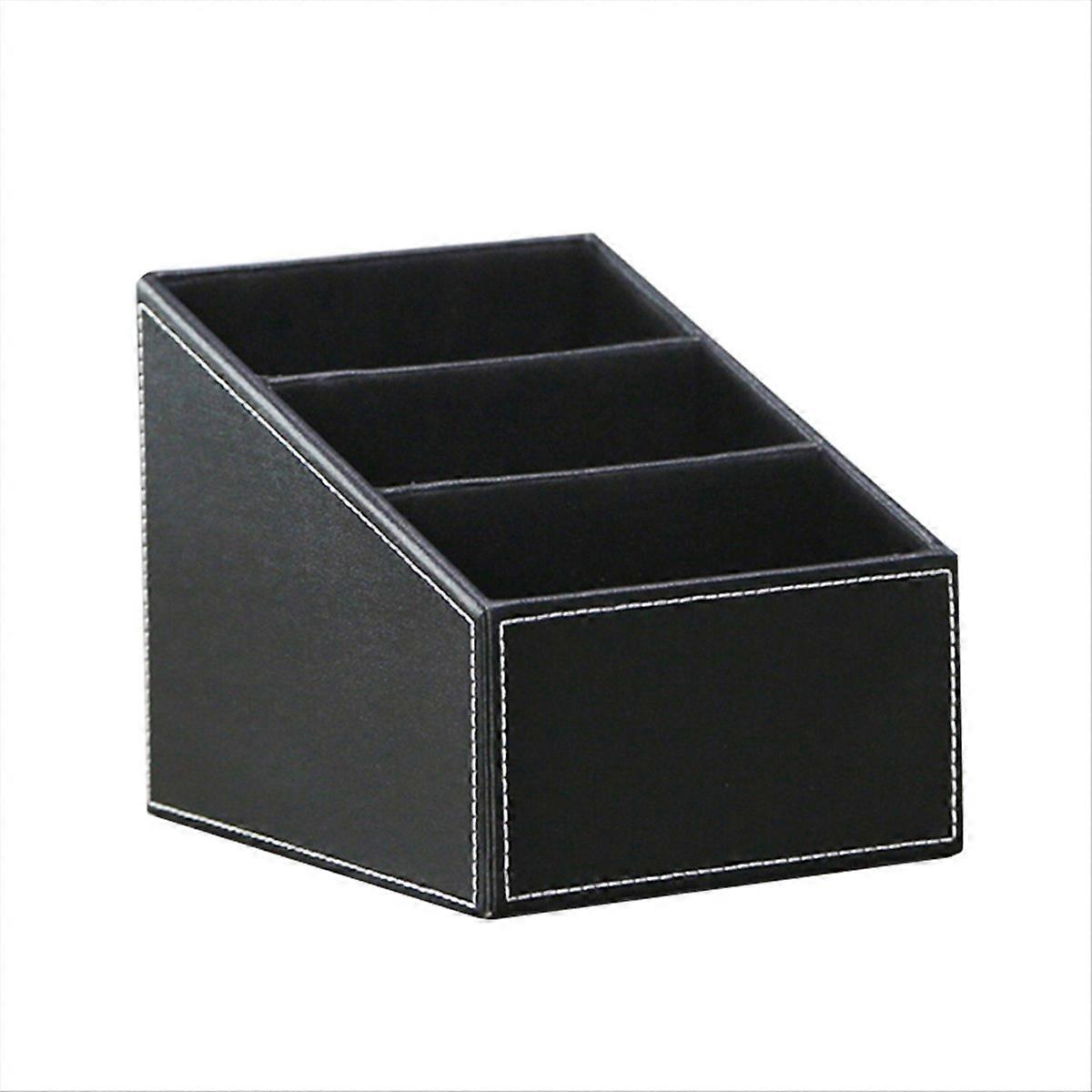 PU Leather Desk Stationery Organizer,Multi-Function Desk Storage Box