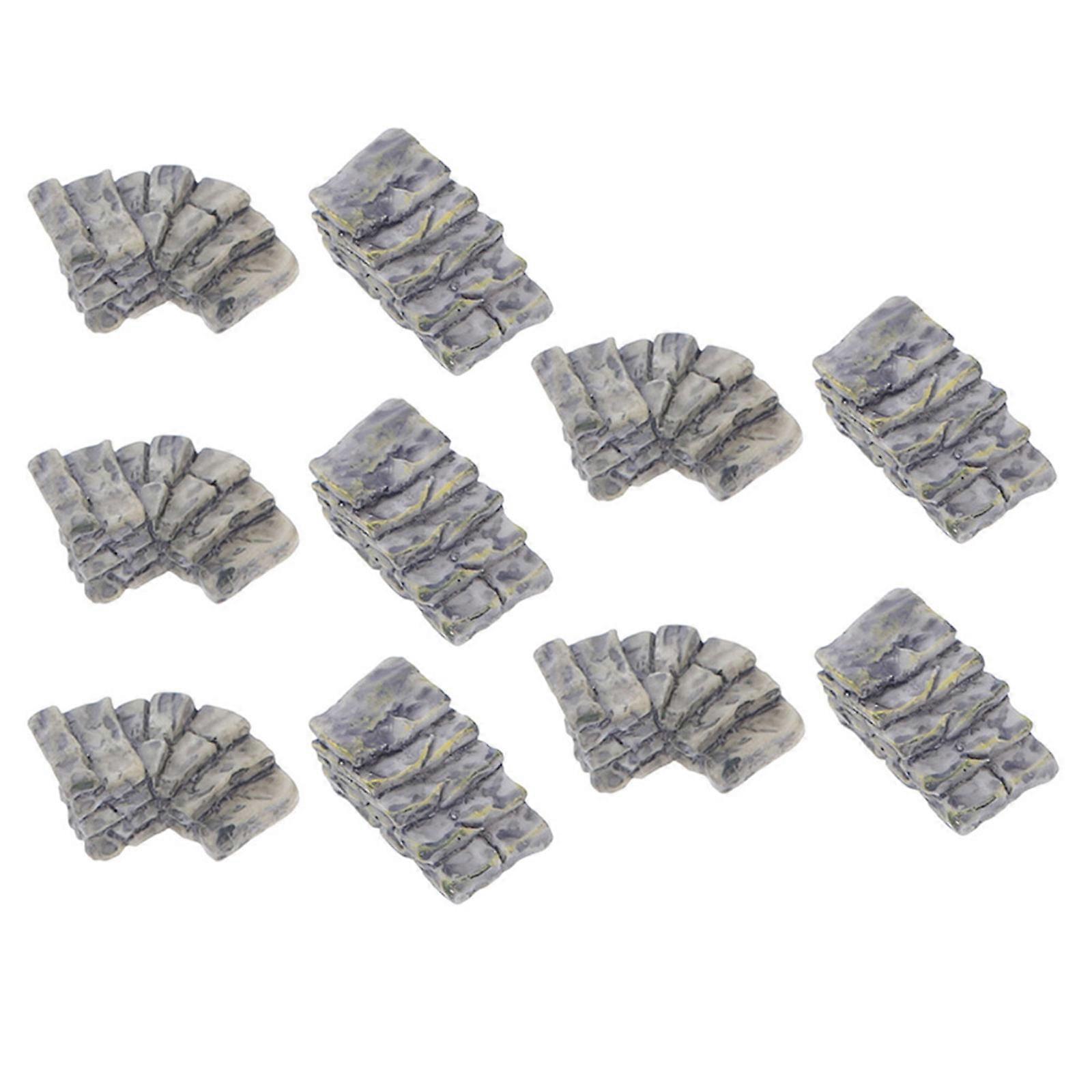 Grey Resin for Micro Landscape Accessories 10Pcs Set