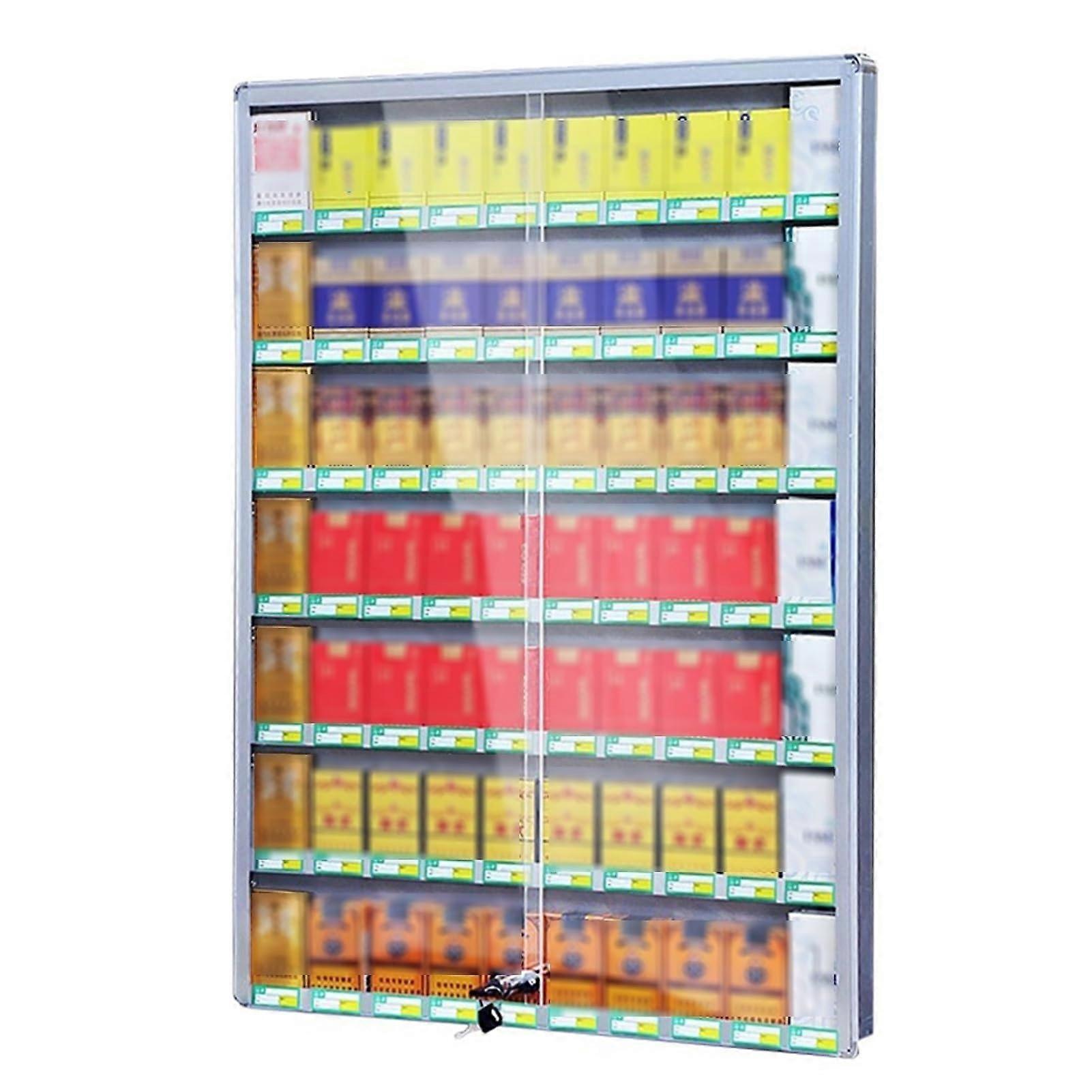 Clear Wall Mounted Cigarette Display Rack with Secure Sliding Lock for Retail Store Counter