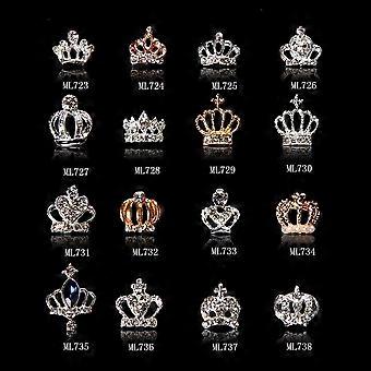 10PCS Crown Alloy 3D Nail Art Rhinestones Charms, Crystal Metal Decorations for DIY Manicure