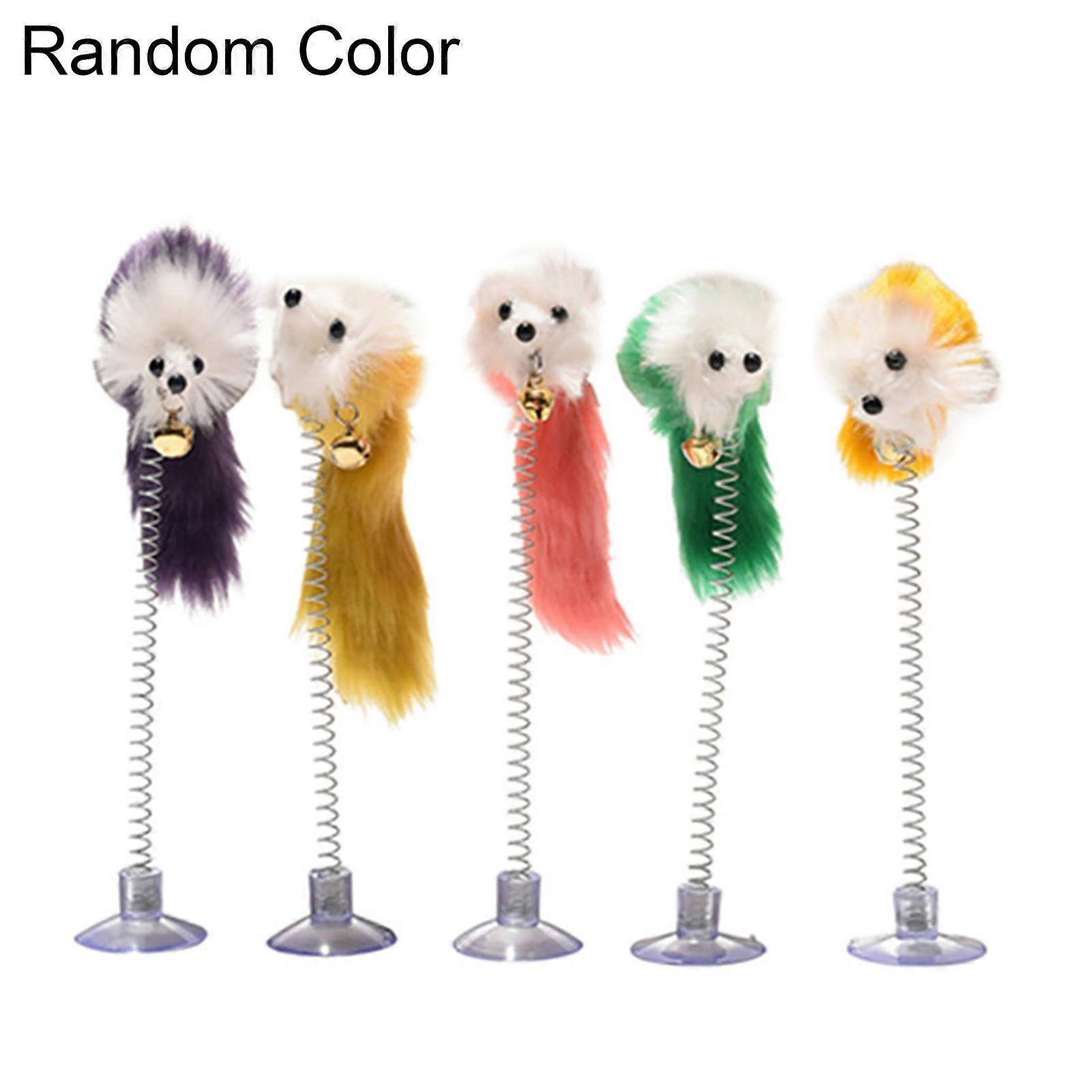 Suction Cup Mount Spring Plush Mouse Pet Kitten Cat Playing Interactive Toy