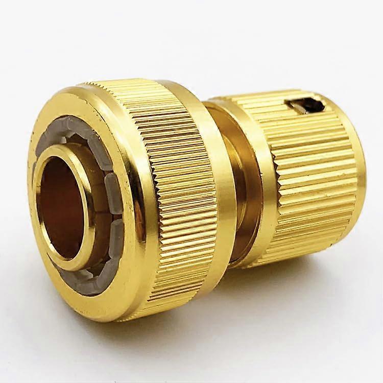 Garden Hose Quick Connector Solid Brass Fitting with Valve LeakProof Easy Grip  Adapter