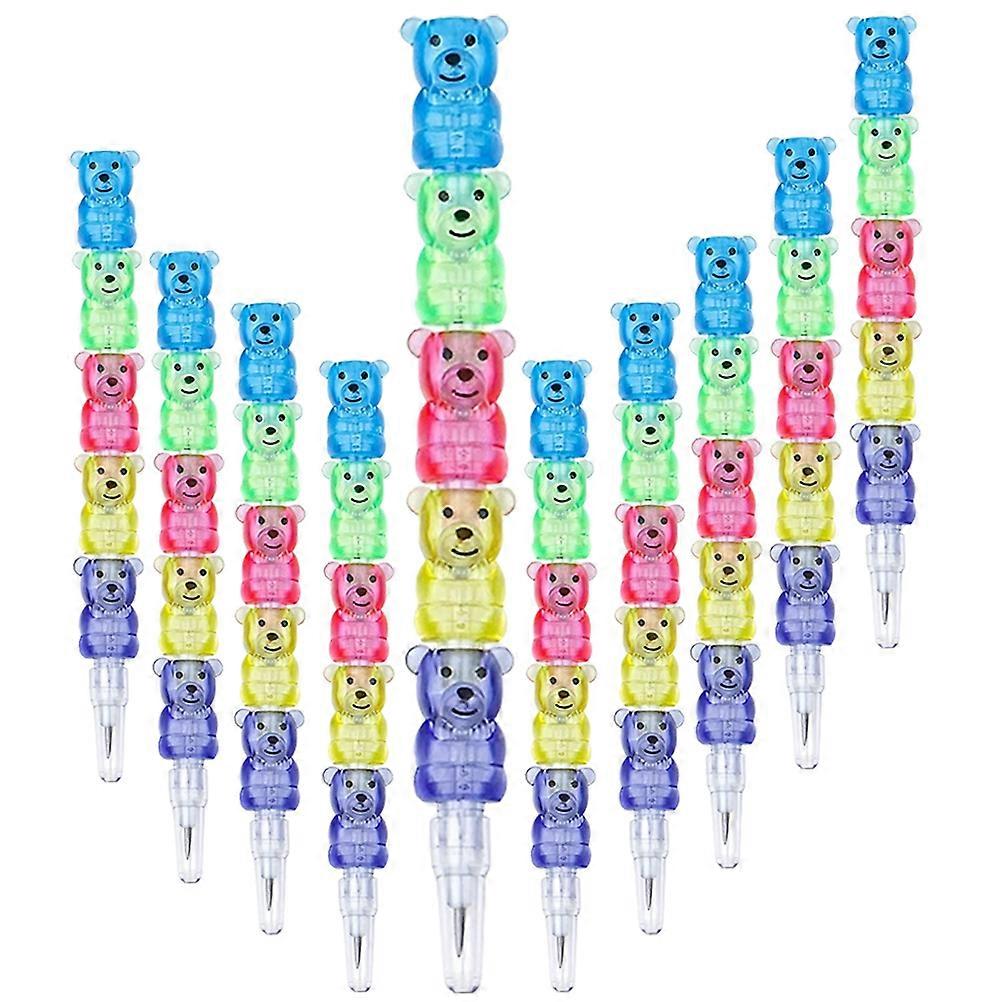 10Pcs Stackable Pencils Bear Shaped Stacking Pencils Student Kids Accessory for Replacement