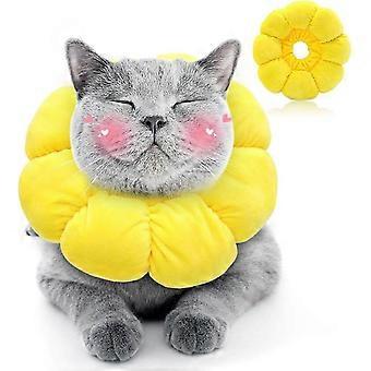 Cat Collar, Adjustable Collar, Soft Sunflower Cat Collar, for Small Dogs After Surgery and Injuries, M (Head Circumference 13-27cm)
