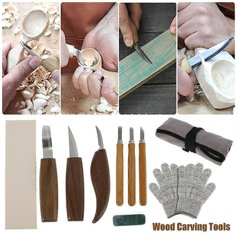 Wood Carving Chisel Cutter Set Sharp Woodworking Whittling Cutter Gouges Hand Tools compatible with Carpenter DIY Wood Craft Beginner