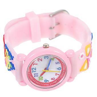 Kinderuhr mit Cartoon-Motiv, rosa Silikon, wasserdicht, für Kinder