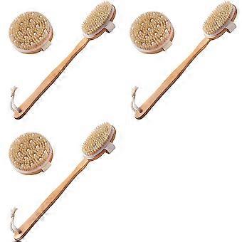 Dry Brushing Body Brush Set of 6, Dry Skin Exfoliating Brush, Handle Back Scrubber compatible with Shower, Dry Brush compatible with Cellulite