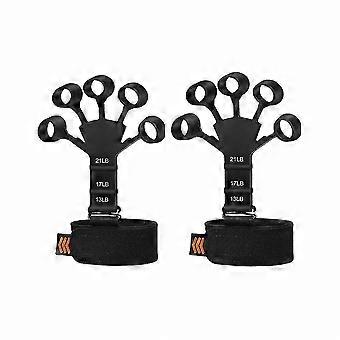 Verstelbare siliconen vingertrainer voor het versterken van de handgrip en het verbeteren van de spierkracht.