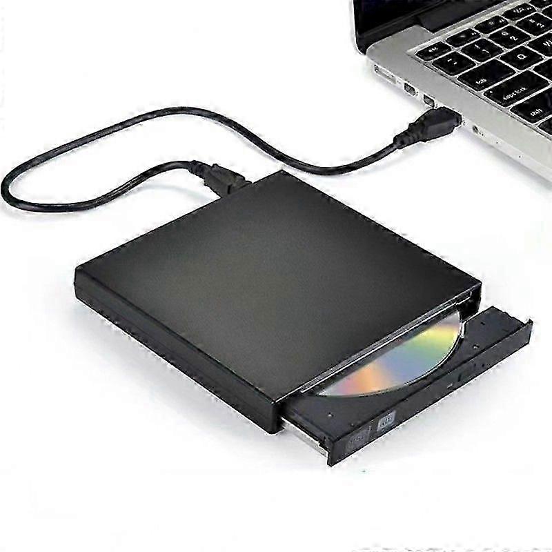USB External DVD Drive CD Burner Combo - Compatible with Windows & Mac Laptops