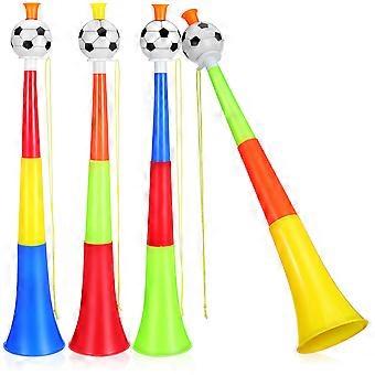4pcs Juguetes de trompeta de plástico trompetas retráctiles de cuerno de fútbol para juegos de carnaval