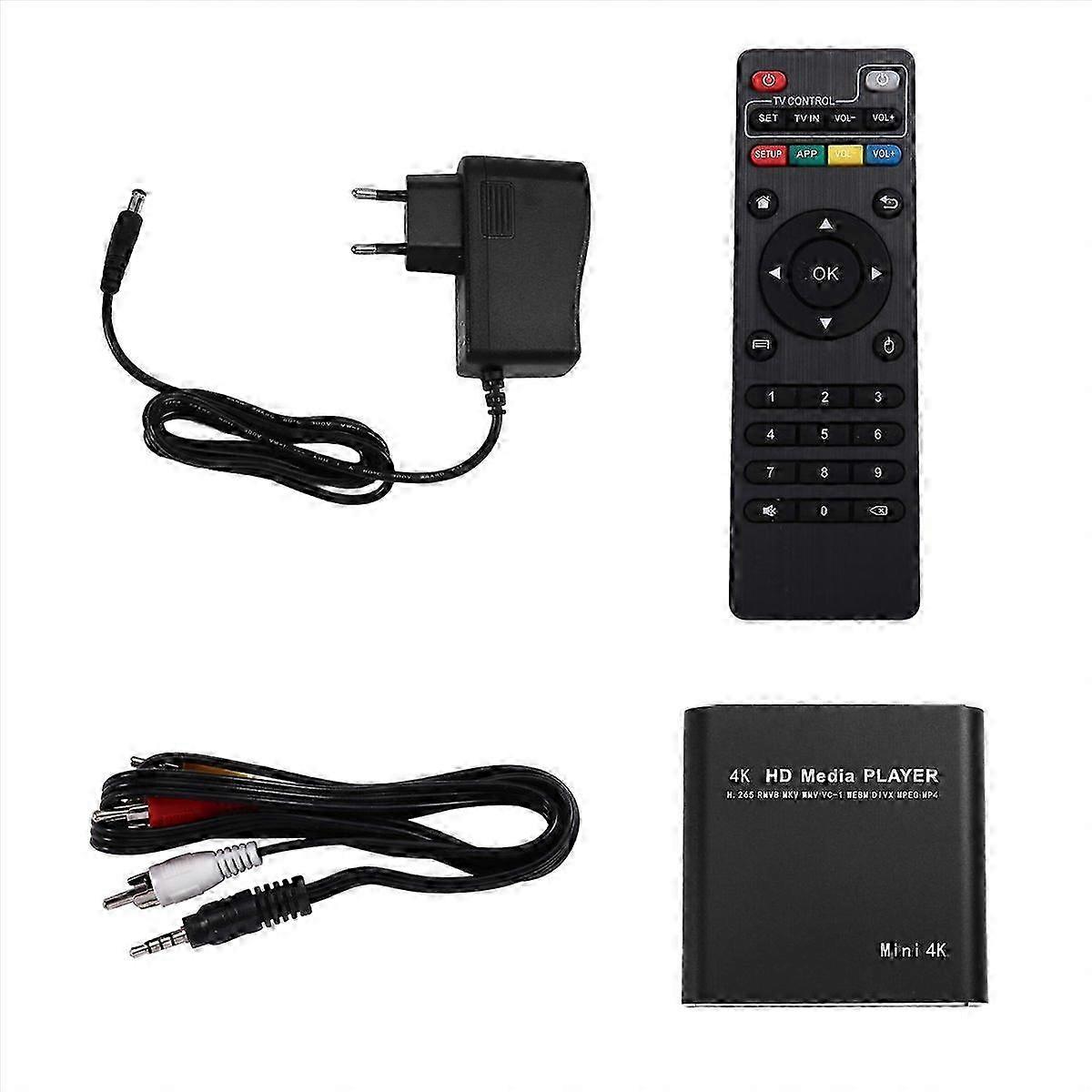 Multimedia Player Full HD 4K USB External Media Player TV Box EU Plug