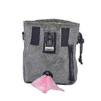 2025 Dog Treat Training Pouch Easily Carries Pet Toys, Kibble, Treats Built-in Poop Bag Dispenser 3 Ways To Wear Grey