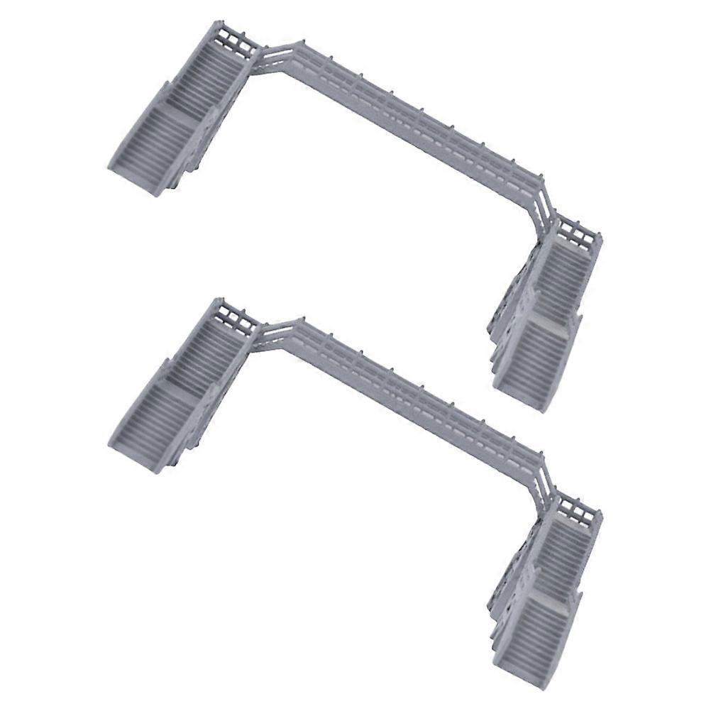 Mini Train Model Footbridge Plastic Model for Home Decor 2Pcs ABS