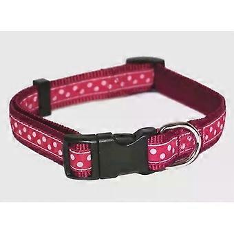 Dog Collar Red White Spot Cute New Small 10 - 14" Wag 'n' Walk Fashion